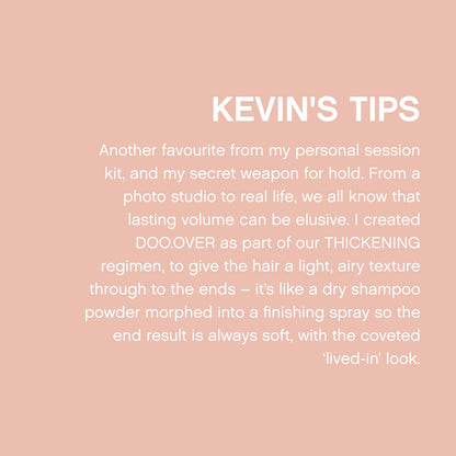 KEVIN.MURPHY DOO.OVER Dry Powder Finishing Hair Spray — Unscented, Oil-Removing, Tapioca, For All Hair Types (2 x 250 mL)