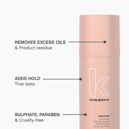 KEVIN.MURPHY DOO.OVER Dry Powder Finishing Hair Spray — Unscented, Oil-Removing, Tapioca, For All Hair Types (2 x 250 mL)