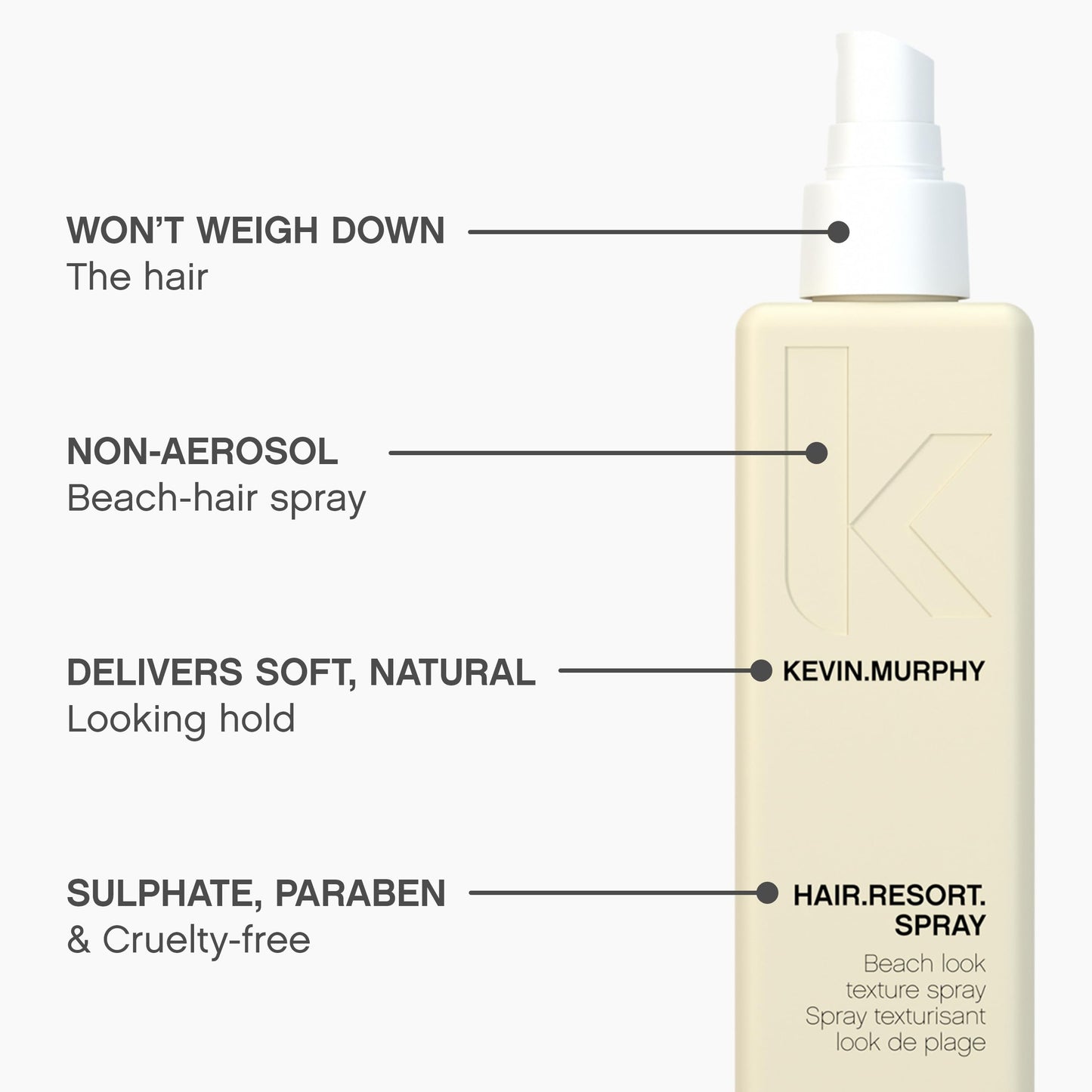 KEVIN.MURPHY HAIR.RESORT.SPRAY – Beach Look Hairspray for Fine & Long Hair (Pack of 2)