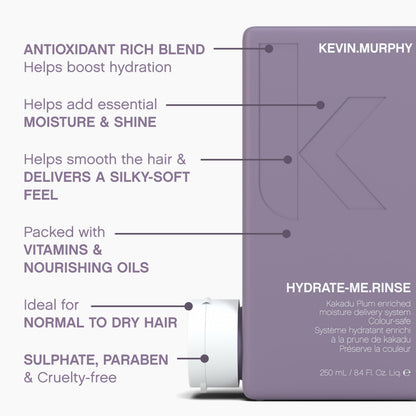 Kevin.Murphy Hydrate-Me.Rinse | Moisturising Conditioner for Normal & Dry Hair | Pack of 2