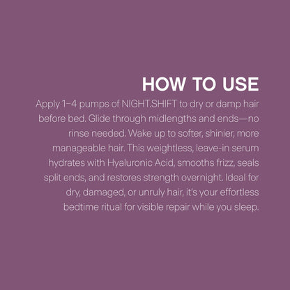 KEVIN.MURPHY NIGHT.SHIFT Overnight Hair Serum | Lightweight Hydration & Softness
