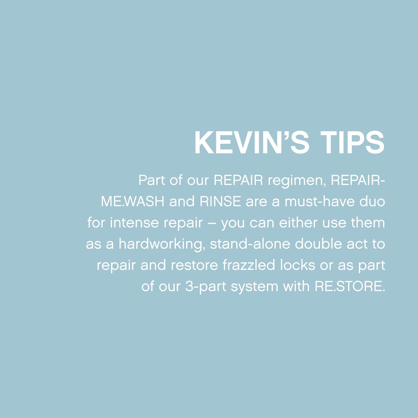 KEVIN.MURPHY REPAIR-ME.WASH & REPAIR-ME.RINSE – Moisturising Hair Repair Shampoo & Conditioner | Sulphate & Paraben Free | 2 x 1L