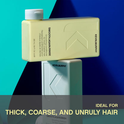 KEVIN.MURPHY SMOOTH.AGAIN RINSE — Smoothing Conditioner for Thick, Coarse Hair | Sulphate-Free (Pack of 2) 250 mL