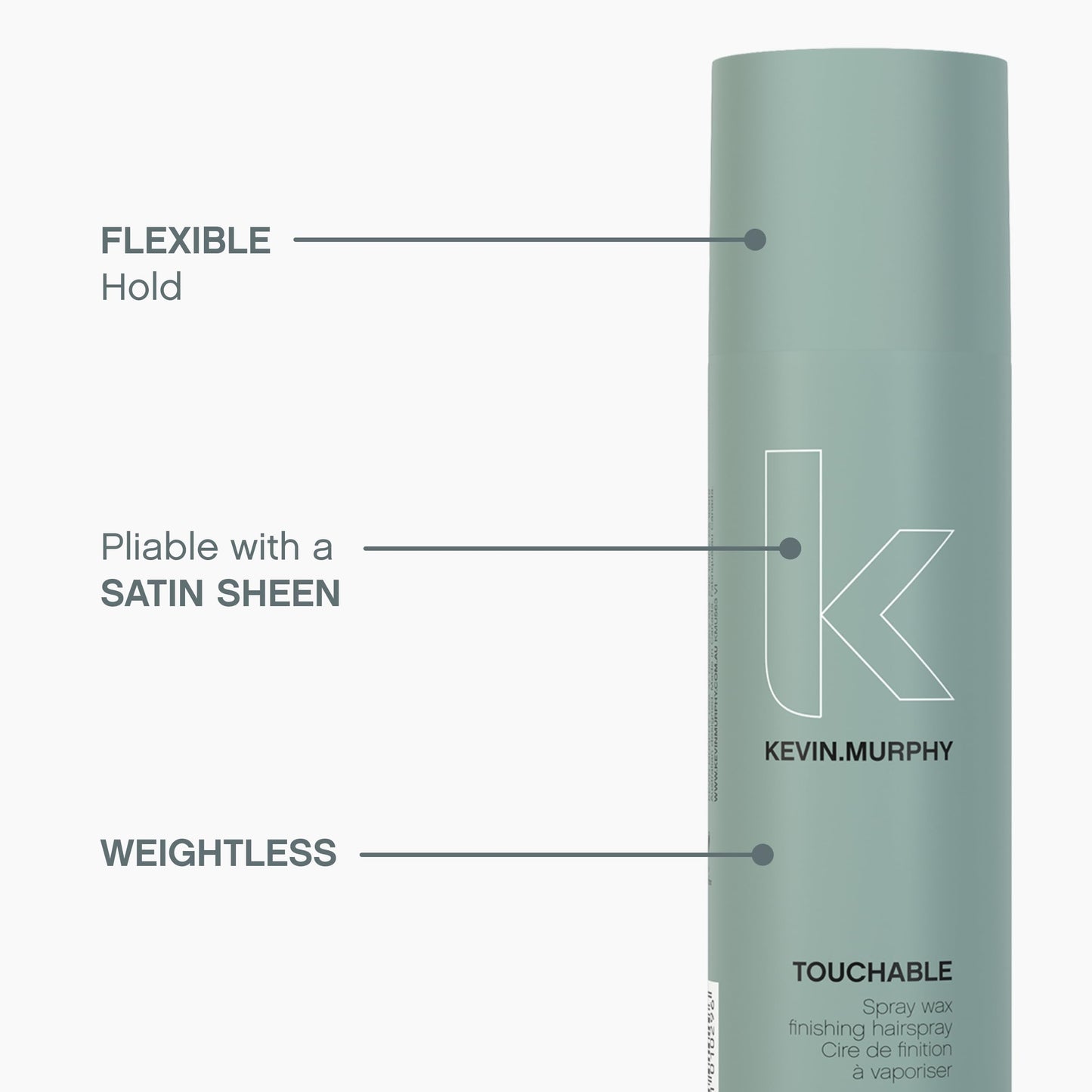 KEVIN.MURPHY TOUCHABLE Spray Wax Finishing Hair Spray – Texture & Hold (Pack of 2)