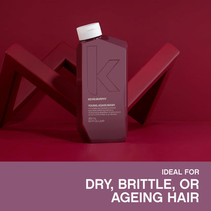 KEVIN.MURPHY YOUNG.AGAIN.WASH – Moisturising Anti-Ageing Shampoo for Damaged Hair (Pack of 2)