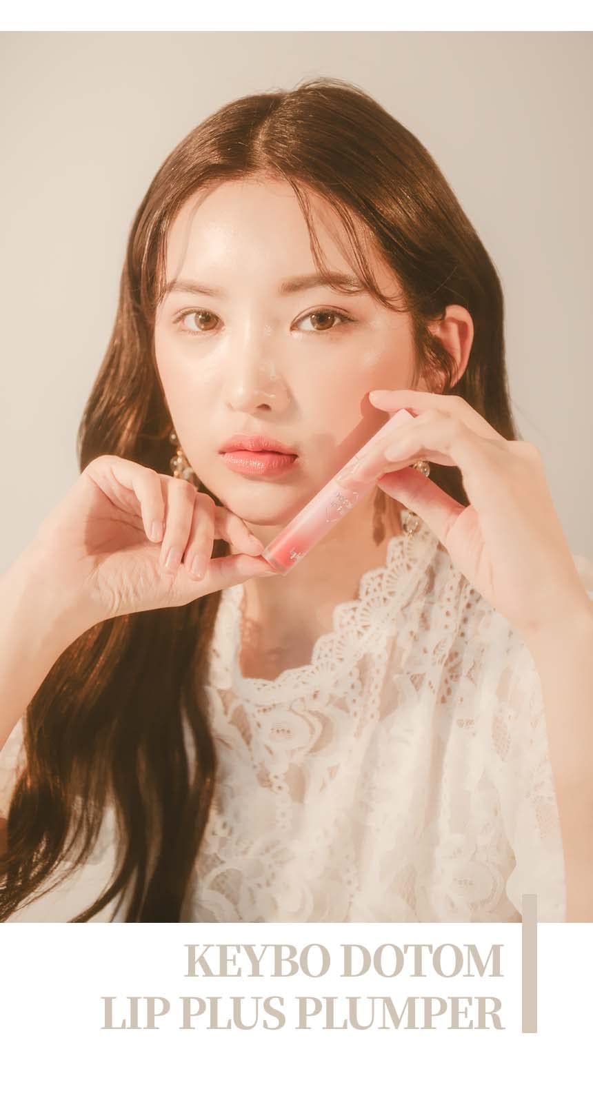 Keybo Dotom Lip Plus: 16-Color Lip Plumper Gloss, 3-Step Extreme Plump (Summer Orange)