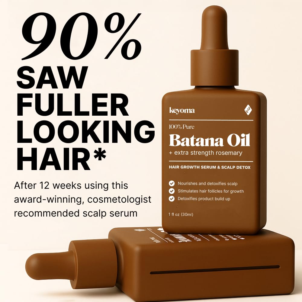 Keyoma Batana Oil with Rosemary for Hair Growth – 60 mL, 100% Organic Batana Oil from Honduras
