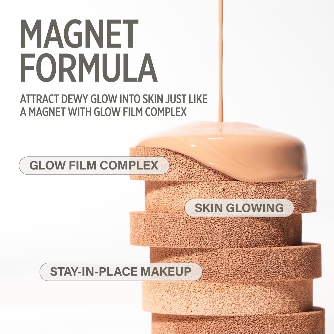 KEYTH Pink Magnet Cushion #02 Light Beige – Hydrating Korean Cushion Foundation with Magnetic Adherence & Dewy Radiance