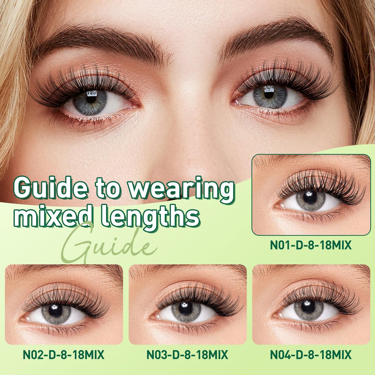 KEYYOU Natural Lash Clusters 144pcs | D-Curl, 8-18mm Mix Lengths, Lightweight & Reusable