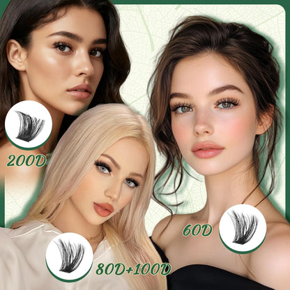 KEYYOU Lash Clusters 182Pcs – 200D D Curl 9-18mm MIX DIY Lashes