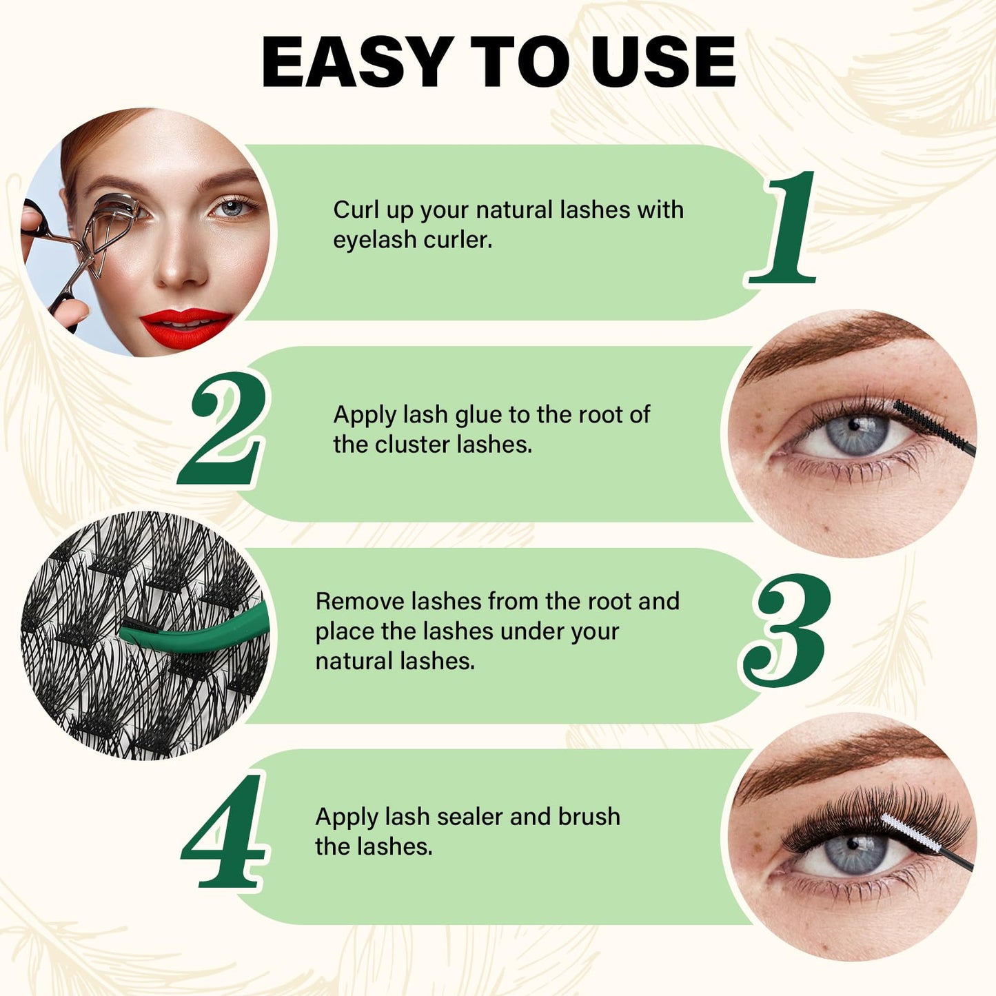 KEYYOU Lash Clusters 144pcs – Air Touch D Curl 18mm for Lightweight DIY Lash Looks