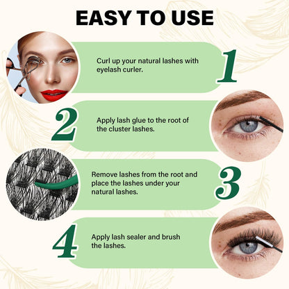 KEYYOU Lash Clusters 144pcs – Air Touch D Curl 18mm for Lightweight DIY Lash Looks