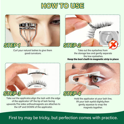 KEYYOU Reusable Magnetic Eyelashes – 2 Pairs with Applicator, No Glue Needed (A06+A09)