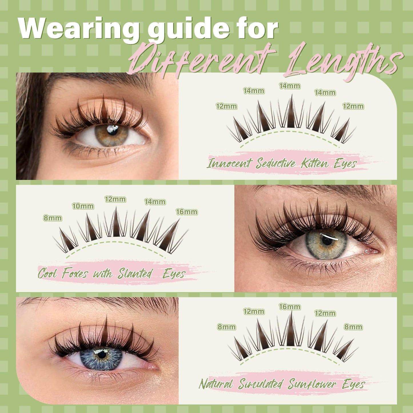 KEYYOU Fairy Brown Lash Clusters Kit – D Curl, 144 Pcs, Invisible Band, Waterproof DIY Lash Extensions at Home