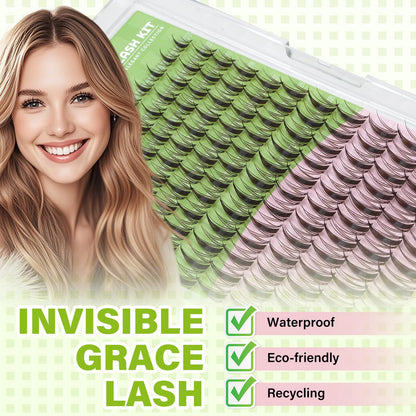 KEYYOU Fairy Brown Lash Clusters | D Curl 144Pcs | Waterproof DIY Lash Extensions at Home