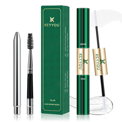 KEYYOU Lash Bond & Seal 2-in-1 Cluster Lash Glue – Waterproof, Gentle, Clear 5ml + 5ml