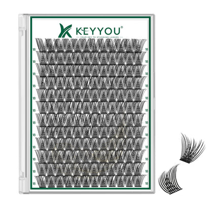 KEYYOU Lash Clusters 144pcs – 18mm DCurl, Ultra-Lightweight & All-Day Comfort | DIY at Home