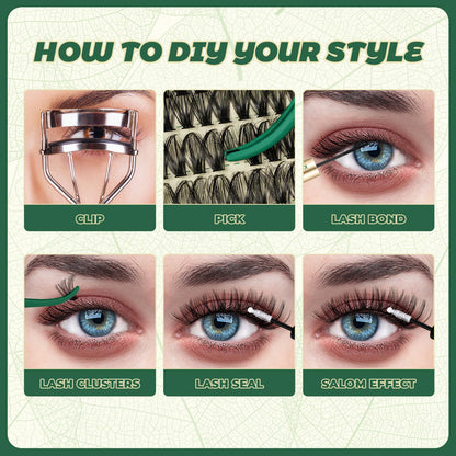 KEYYOU Lash Clusters 60D D Curl, 9–18mm MIX, 320Pcs – DIY Home Eyelash Extensions