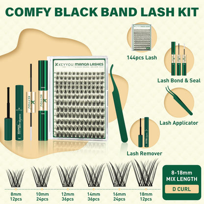 KEYYOU LASH Manga Lash Clusters Kit MG04 – DIY Lashes 8-18mm
