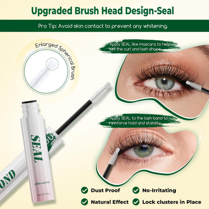 KEYYOU LASH Black & White Lash Glue Set – Vegan, 72–150h Hold, Waterproof