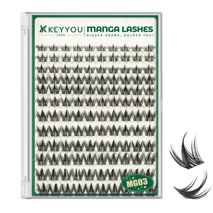 KEYYOU LASH Manga Lash Clusters 8-18mm – Natural DIY Wispy Lashes