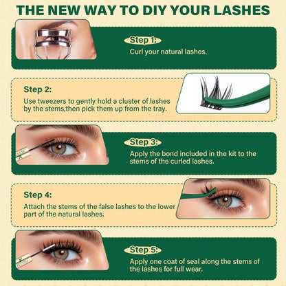 KEYYOU LASH Manga Lash Clusters 8-18mm – Natural DIY Wispy Lashes
