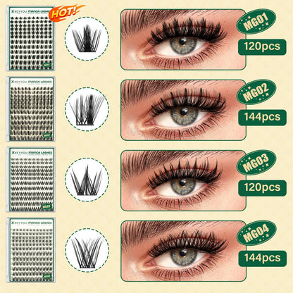 KEYYOU LASH Manga Lash Clusters Kit MG04 – DIY Lashes 8-18mm