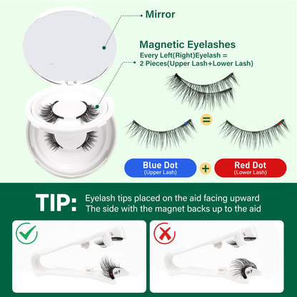 KEYYOU Reusable Magnetic Eyelashes – 2 Pairs with Applicator, No Glue Needed (A06+A09)