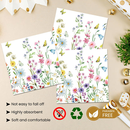 KFJBPB Wildflower Plates & Napkins Party Kit – 40 Pcs for 20 Guests