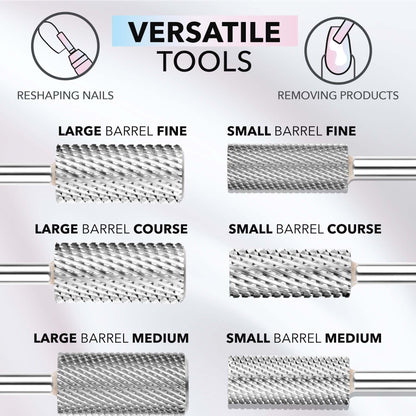 Kiara Sky 5-in-1 Coarse Drill Bit for E-file | Safety Edge for Cuticle & Nail Care | Non-Coated Stainless Steel