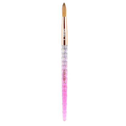 Kiara Sky Acrylic Brush #8 – Pink, 100% Pure Kolinsky, Crystal Cut Handle