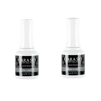 KIARA SKY Gel Polish Top Coat & Base Coat Duo – Soak Off Formula, 0.5 fl oz Each