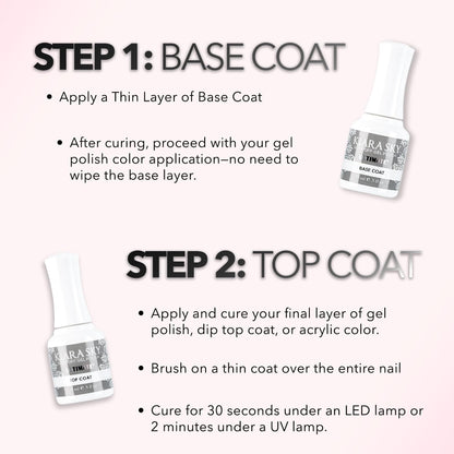 KIARA SKY Ultimate Gel Top Coat & Base Coat Duo 15ml | Soak Off Gel Polish Formula