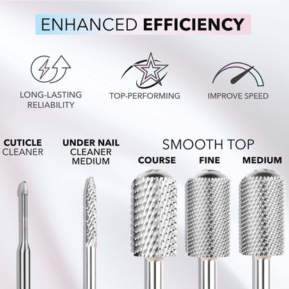 Kiara Sky Typhoon Coarse Drill Bit – Universal E-file with Safety Edge | Non-Coated