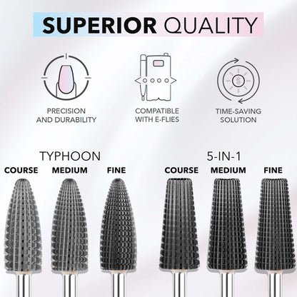 Kiara Sky Typhoon Coarse Drill Bit – CarbideX-Cut for Beyond Pro Drill (Black)