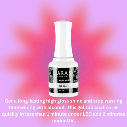 Kiara Sky LED UV Soak Off Gel Top Coat – Non-Wipe, High Gloss Finish