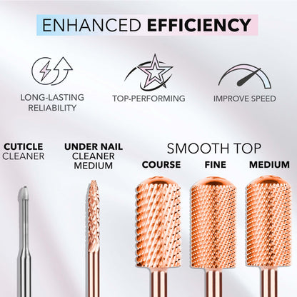 Kiara Sky 5-in-1 Medium Drill Bit - Rose Gold X-Cut Carbide for Beyond Pro Drill