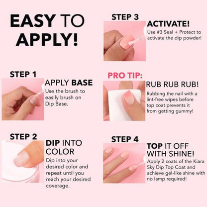 KIARA SKY Dip Top Coat Step #4 – Gel-Like Shine, Monomer-Free, Odorless