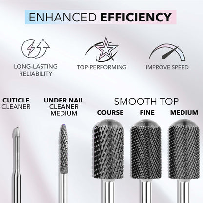 Kiara Sky Typhoon Coarse Drill Bit – CarbideX-Cut for Beyond Pro Drill (Black)