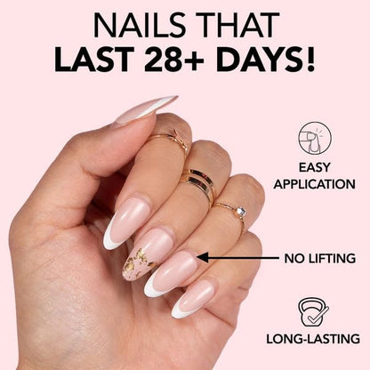 Kiara Sky XPRESS PRO Press On Nails – Almond Medium, Glisten Here | 30-Piece Kit