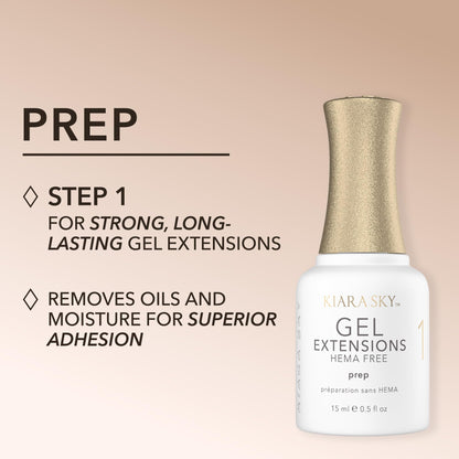 KIARA SKY Gel Extension Essentials Step 1 Prep – HEMA-Free Nail Prep 0.5 oz