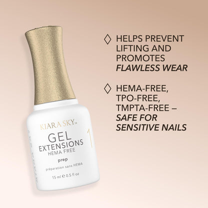 KIARA SKY Gel Extension Essentials Step 1 Prep – HEMA-Free Nail Prep 0.5 oz