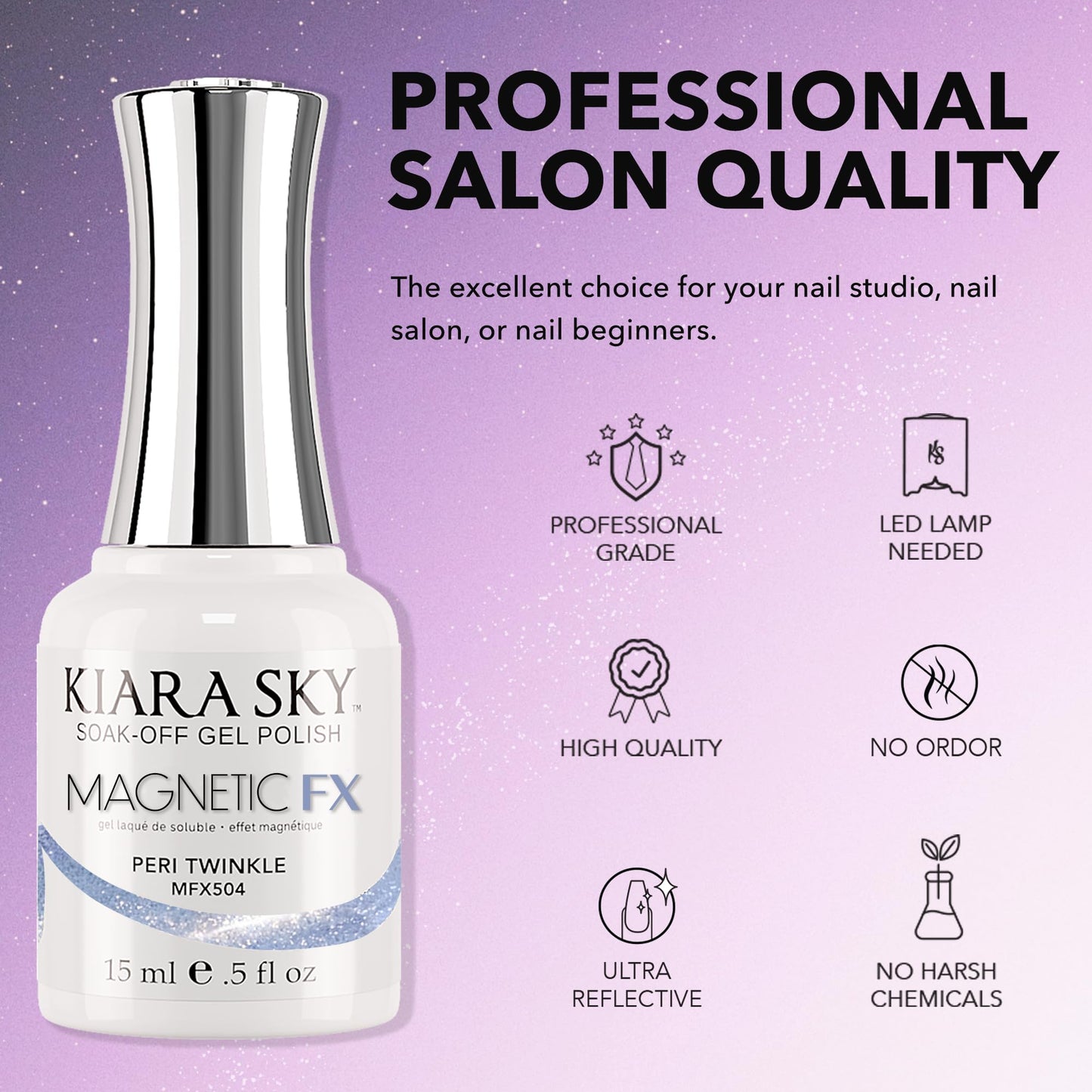 KIARA SKY Gel Polish MagneticFX Peri Twinkle Cat Eye Effect – Soak Off 15ml