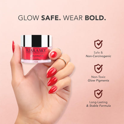 Kiara Sky Glow Collection: Retro Pink Nail Dipping Powder 1 oz (UV/LED/Sun Activated)