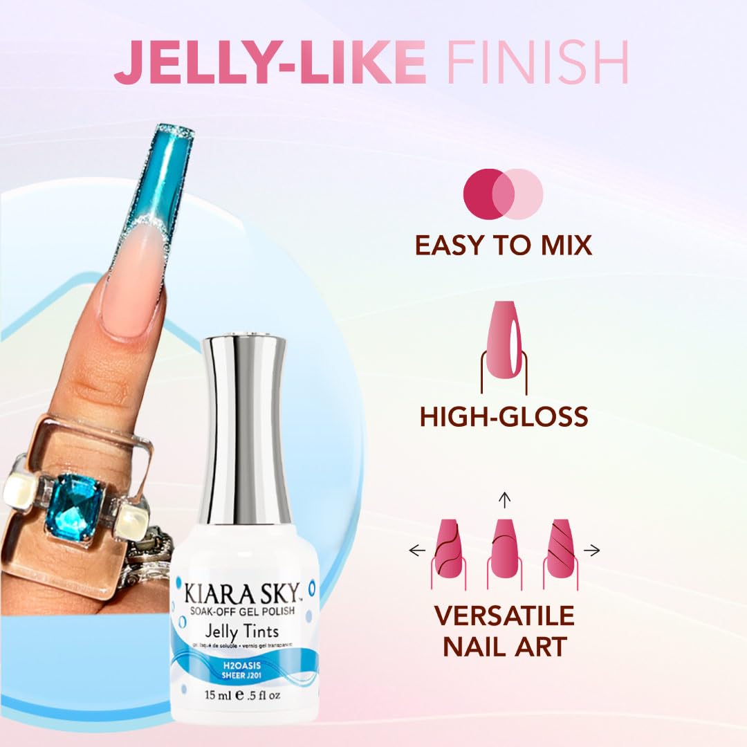 Kiara Sky Jelly Tints You Succulent Teal Gel Polish 15ml – Soak Off