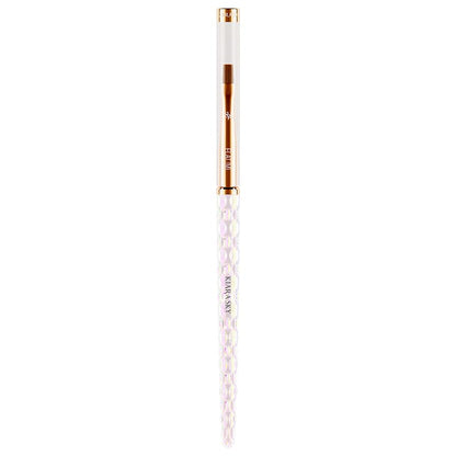 Kiara Sky Nail Art Brush M Flat – Blending & Shading Tool, Crystal Iridescent Handle