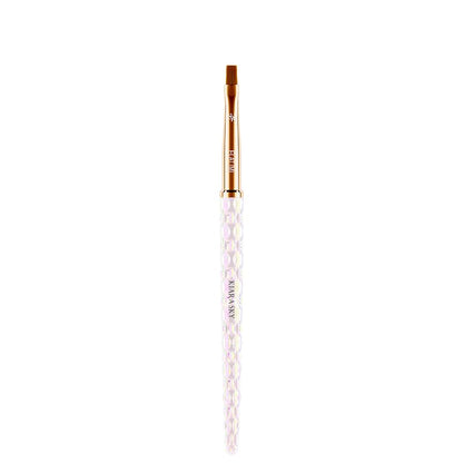 Kiara Sky Nail Art Brush M Flat – Blending & Shading Tool, Crystal Iridescent Handle