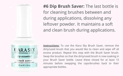 Kiara Sky Professional Dip Liquid Essentials Starter Kit 0.5 fl oz – Long Lasting Nail Gels