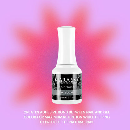 KIARA SKY Gel Polish Top Coat & Base Coat Duo – Soak Off Formula, 0.5 fl oz Each