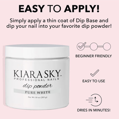 Kiara Sky Dip Powder Essentials 10 oz Refill – Pure White